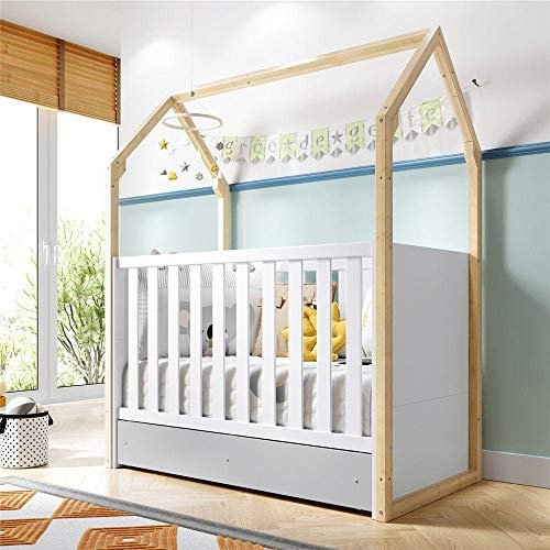 Berço Americano Mini Cama Casinha Aquarela – Grão de Gente