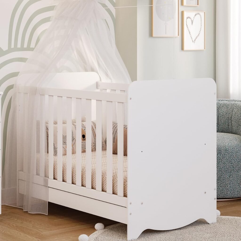 Berço americano Ben branco brilho 3 em 1