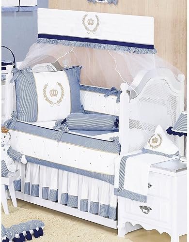 Kit Berço Majestade, 9 peças, Marinho