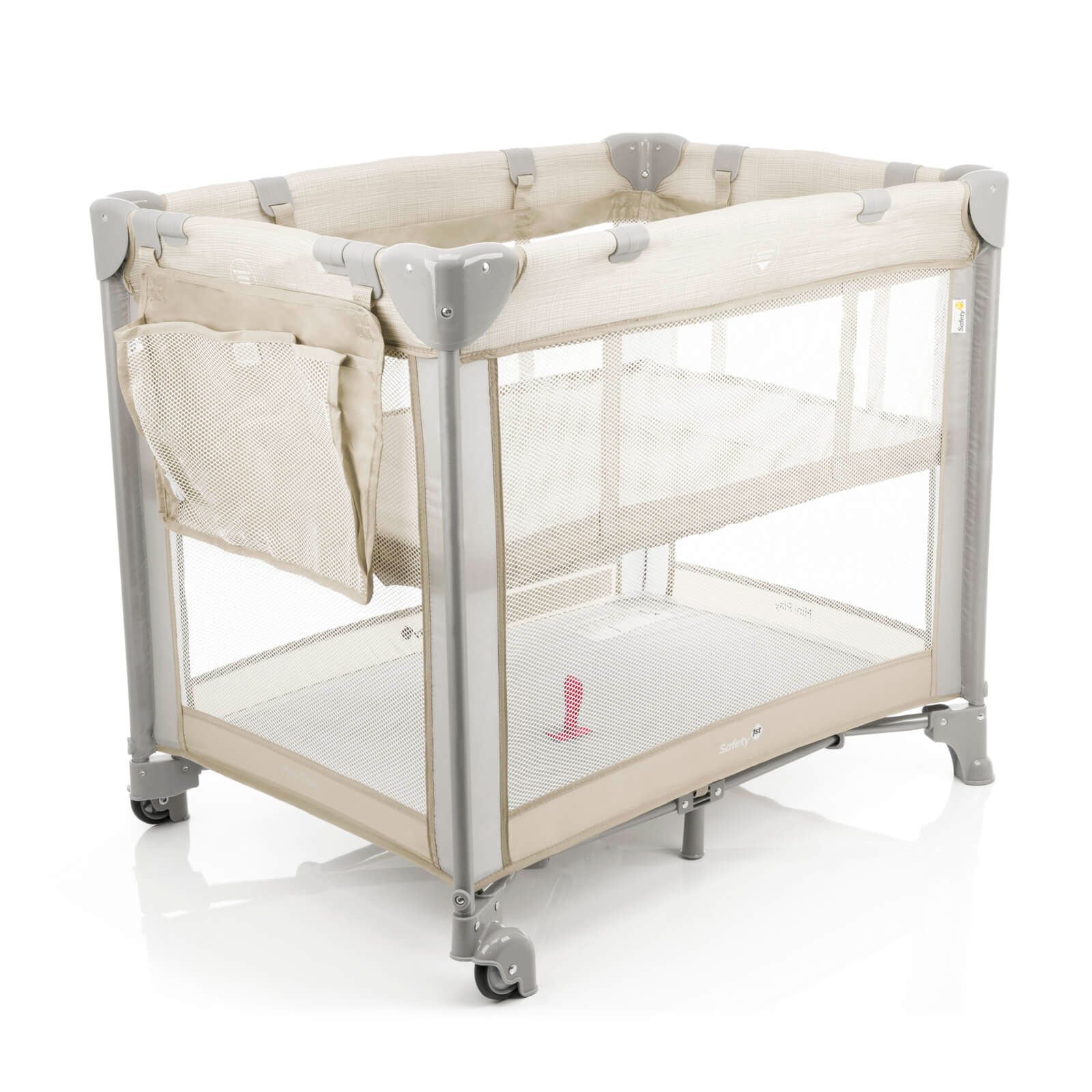 Berço portátil Safety 1st Mini Play na cor Pop Beige, sem bebê e sem objetos dentro